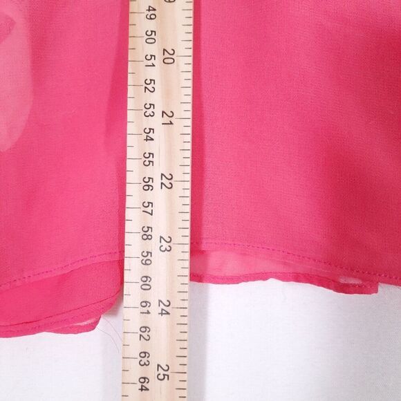 Rapsodia Layered Pink Mesh Tank with Gold Skull Medallions Ruffled Back X-Small - Picture 14 of 15